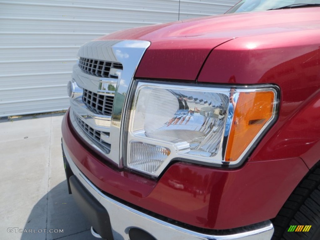 2013 F150 XLT SuperCrew 4x4 - Ruby Red Metallic / Steel Gray photo #14