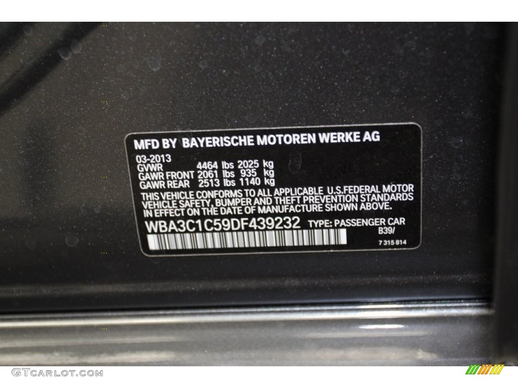 2013 3 Series Color Code B39 for Mineral Grey Metallic Photo #79808758