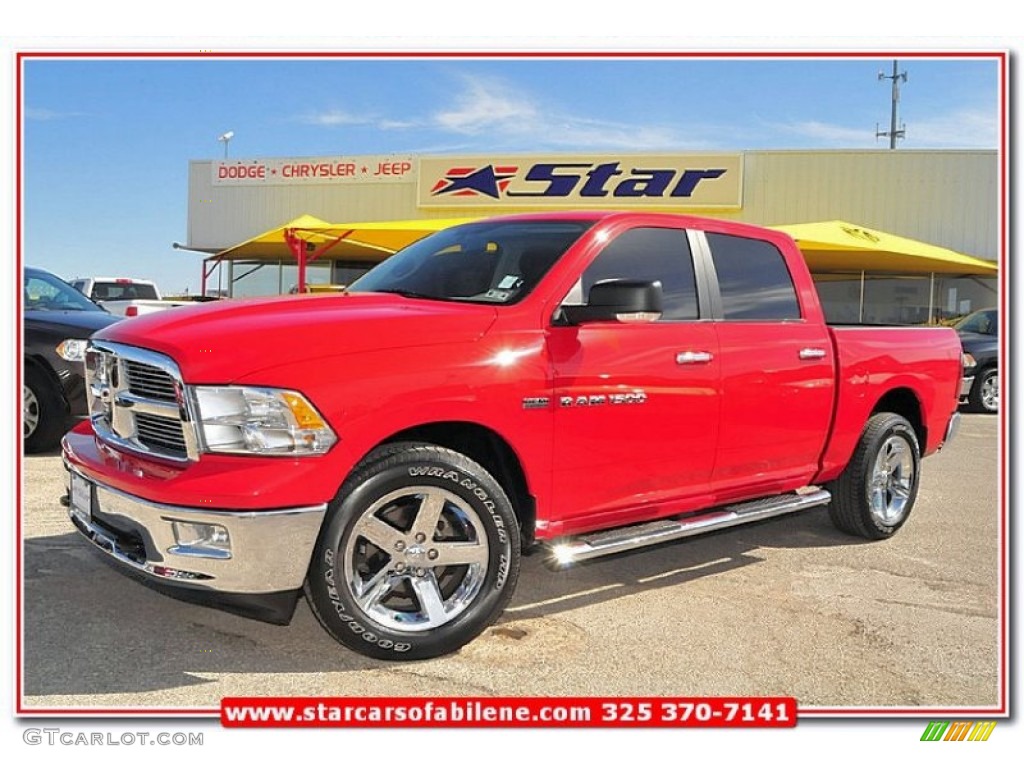 2012 Ram 1500 Lone Star Crew Cab 4x4 - Flame Red / Dark Slate Gray/Medium Graystone photo #1