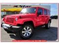2013 Rock Lobster Red Jeep Wrangler Unlimited Sahara 4x4  photo #1