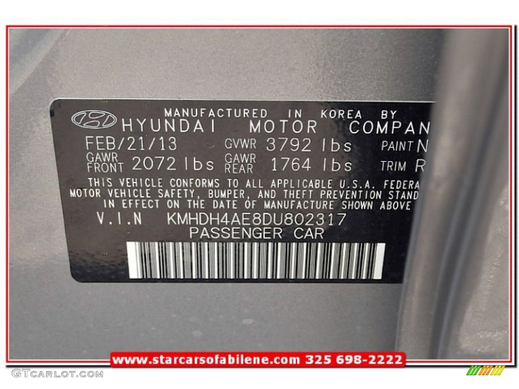 2013 Elantra GLS - Titanium Gray Metallic / Gray photo #11