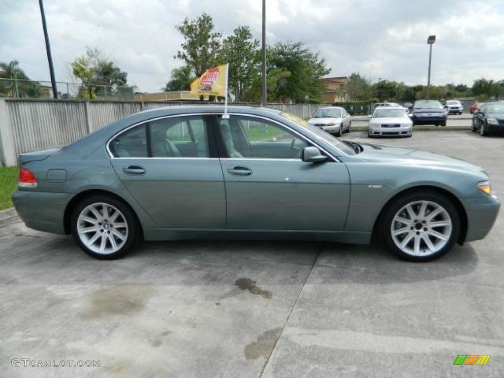 2004 7 Series 745i Sedan - Slate Green Metallic / Basalt Grey/Stone Green photo #2