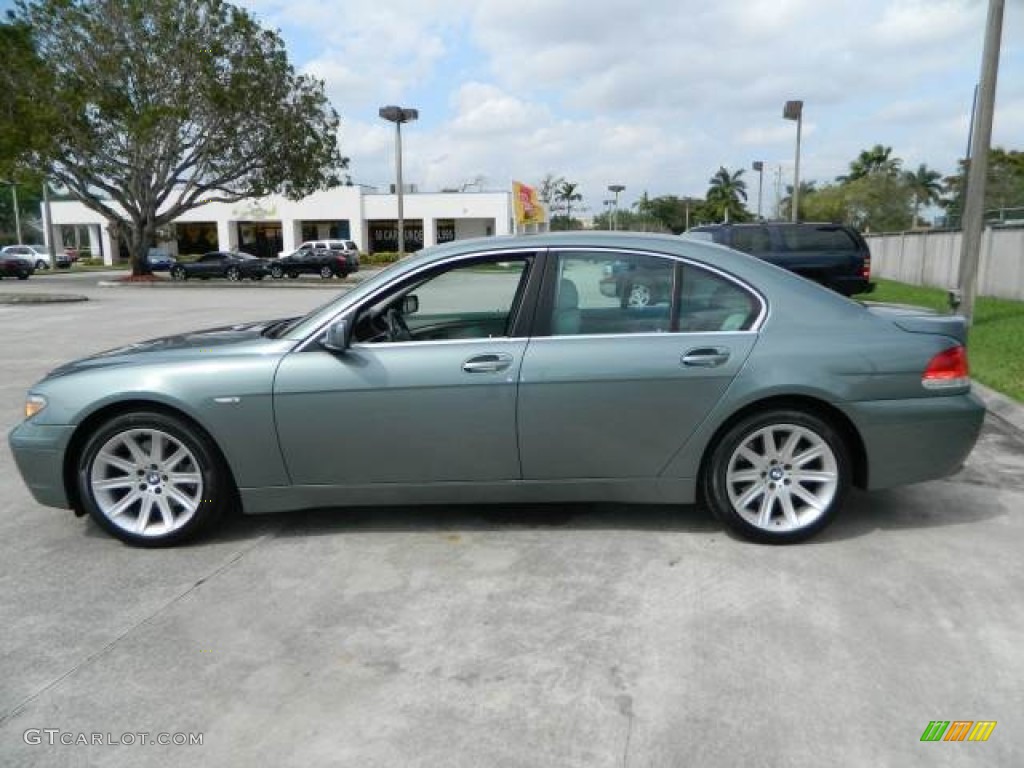 2004 7 Series 745i Sedan - Slate Green Metallic / Basalt Grey/Stone Green photo #6