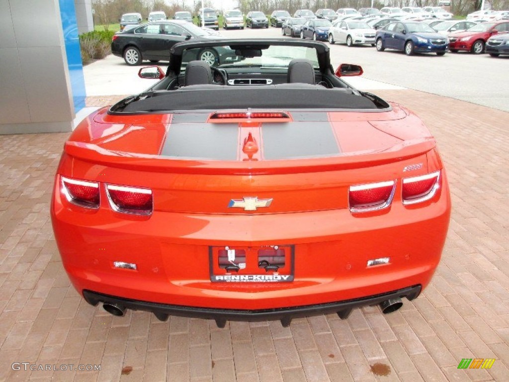 2012 Camaro SS/RS Convertible - Inferno Orange Metallic / Black photo #21