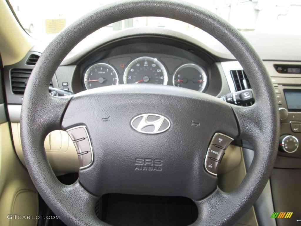 2009 Hyundai Sonata GLS Camel Steering Wheel Photo #79818484