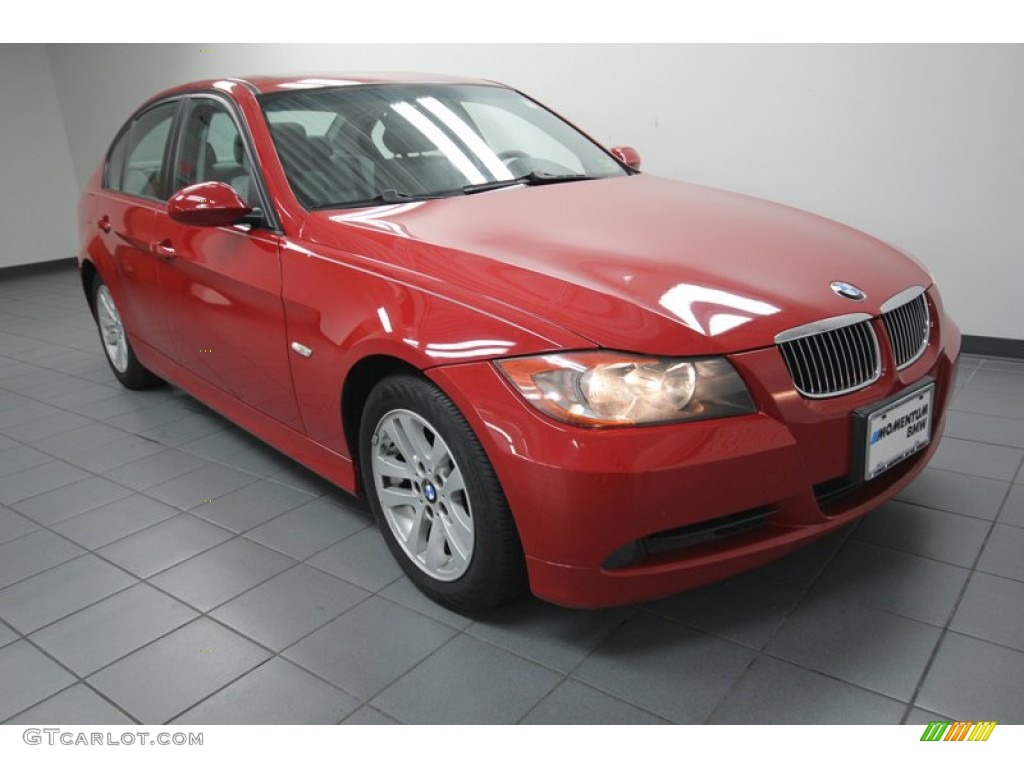 2007 3 Series 328i Sedan - Crimson Red / Grey photo #1