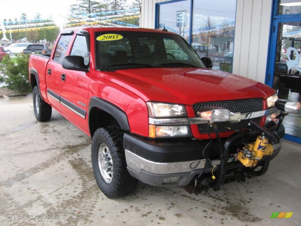 2003 Silverado 2500HD LT Crew Cab 4x4 - Victory Red / Medium Gray photo #1