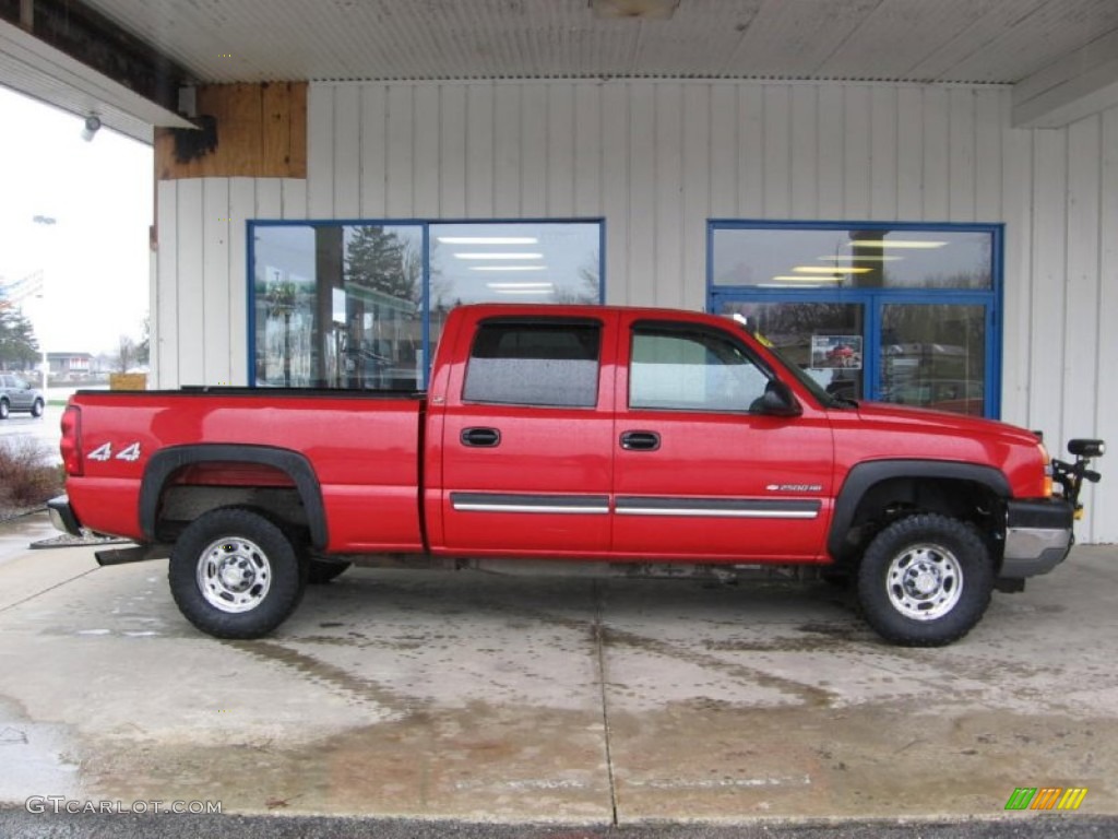 2003 Silverado 2500HD LT Crew Cab 4x4 - Victory Red / Medium Gray photo #2