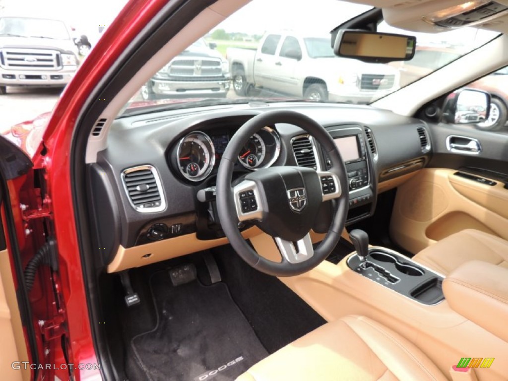 2011 Durango Citadel - Inferno Red Crystal Pearl / Black/Tan photo #19