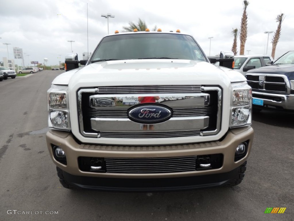 2012 F350 Super Duty King Ranch Crew Cab 4x4 Dually - Oxford White / Chaparral Leather photo #2