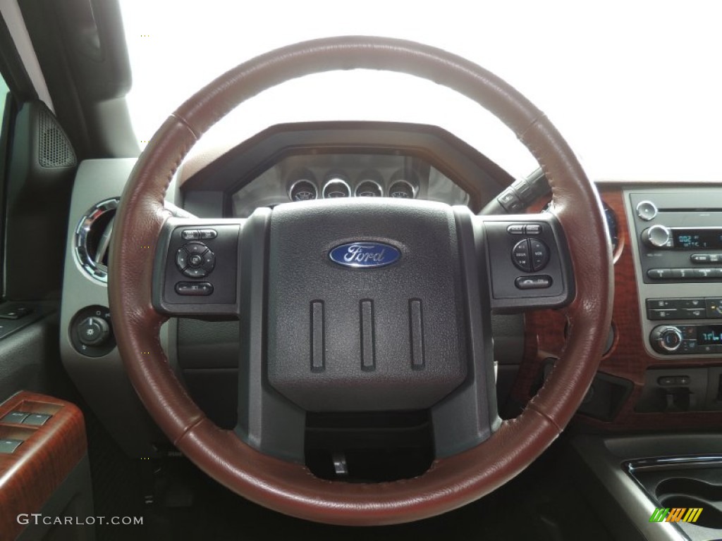 2012 Ford F350 Super Duty King Ranch Crew Cab 4x4 Dually Chaparral Leather Steering Wheel Photo #79823999