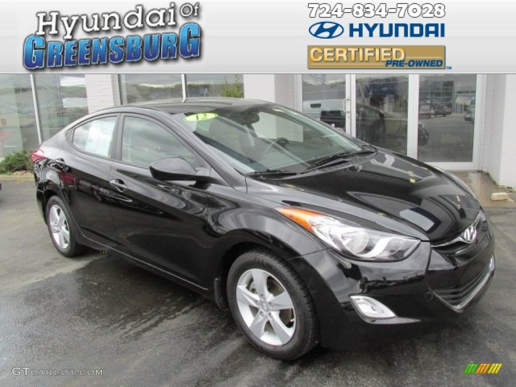 2012 Elantra GLS - Midnight Black / Gray photo #1