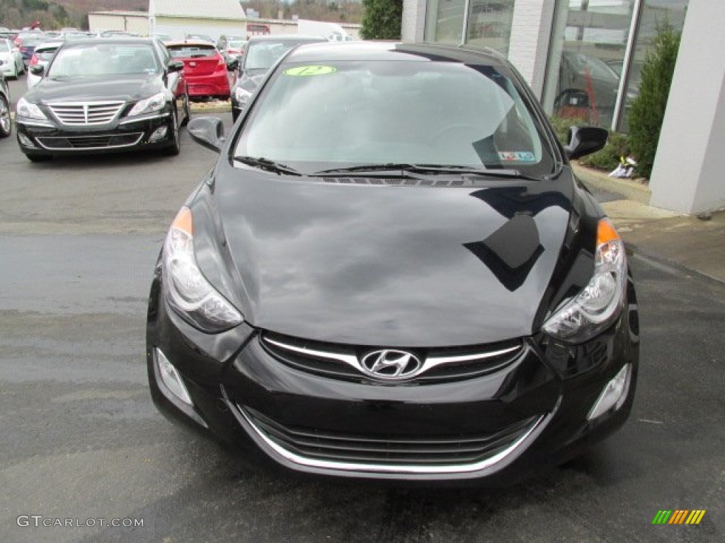 2012 Elantra GLS - Midnight Black / Gray photo #4
