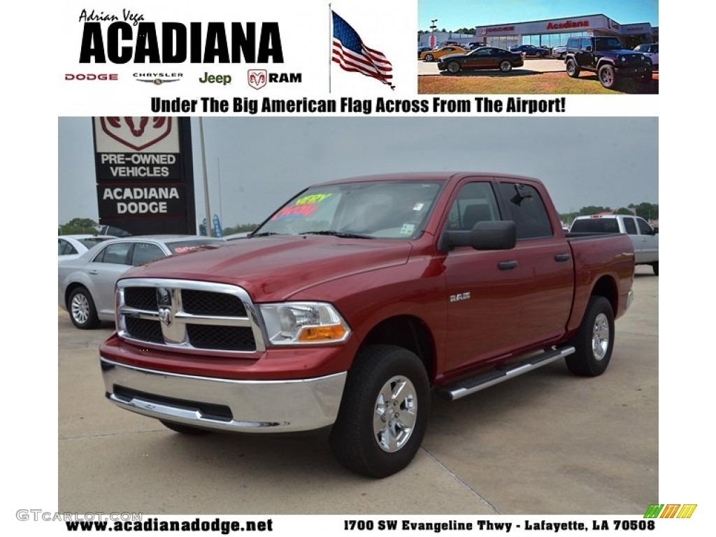 2009 Ram 1500 SLT Crew Cab 4x4 - Inferno Red Crystal Pearl / Dark Slate/Medium Graystone photo #1