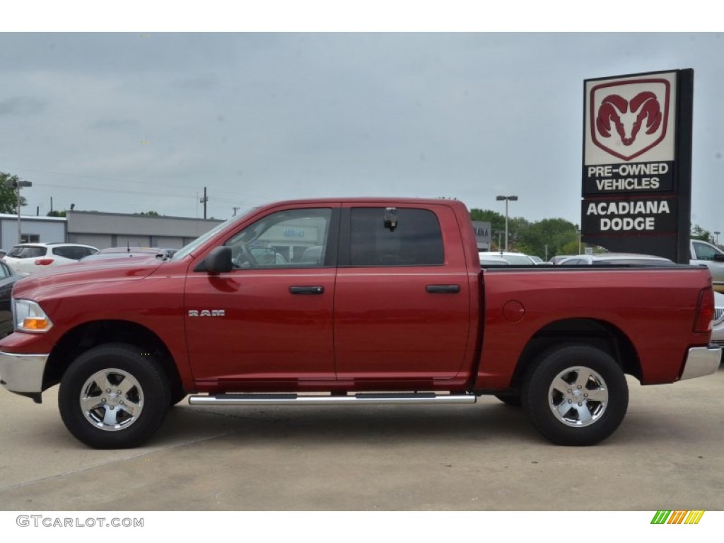 2009 Ram 1500 SLT Crew Cab 4x4 - Inferno Red Crystal Pearl / Dark Slate/Medium Graystone photo #2