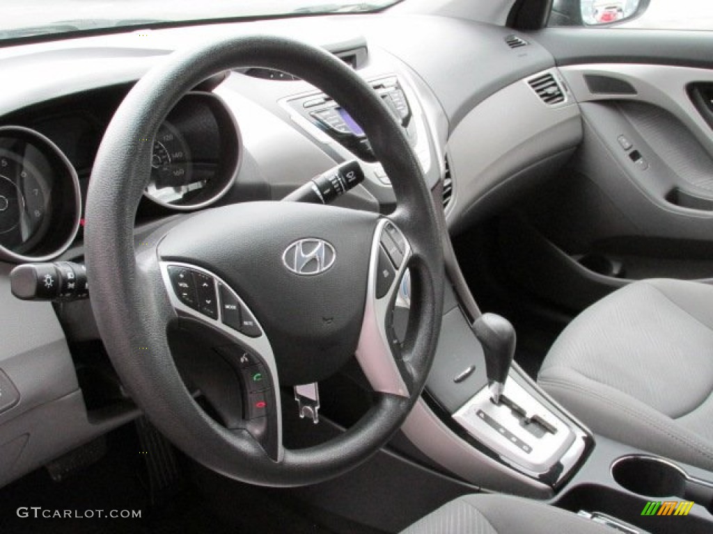 2012 Elantra GLS - Midnight Black / Gray photo #14