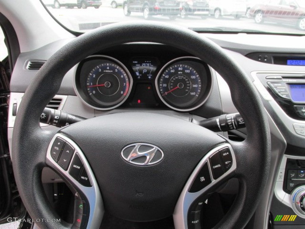 2012 Elantra GLS - Midnight Black / Gray photo #18
