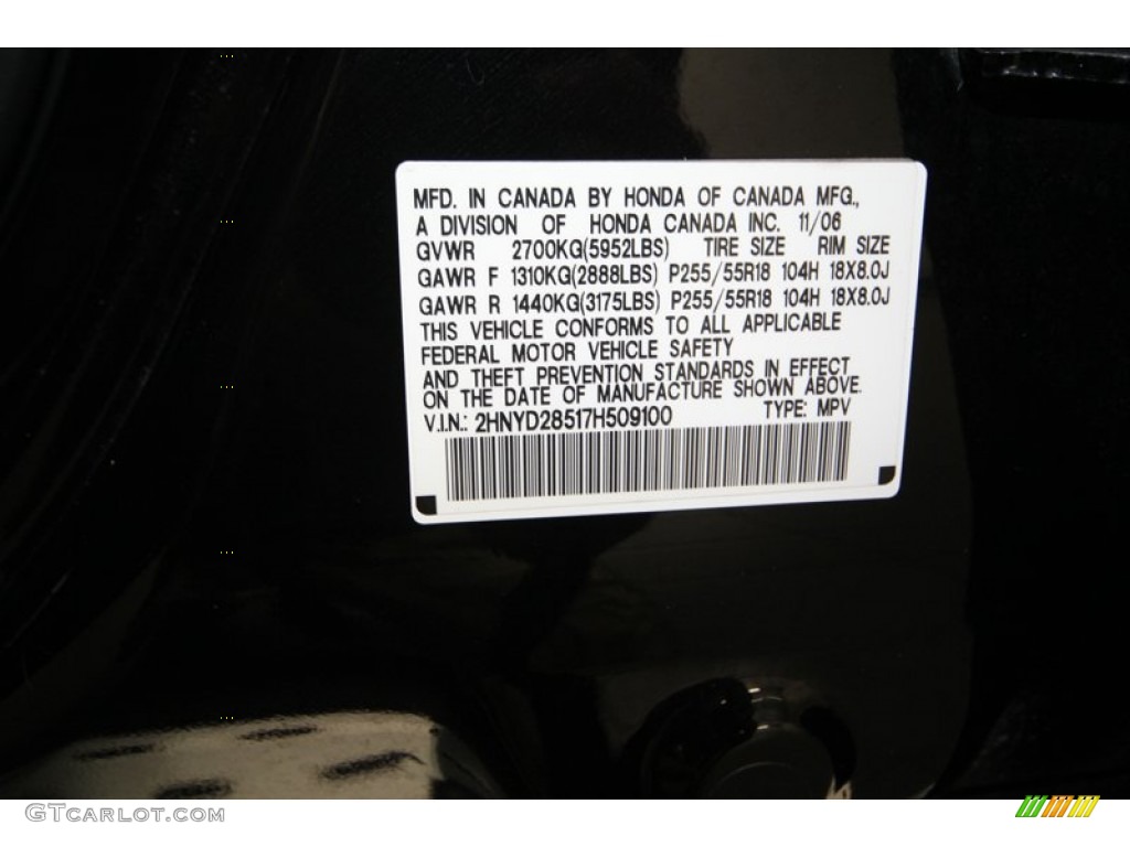 2007 MDX Sport - Formal Black Pearl / Ebony photo #54