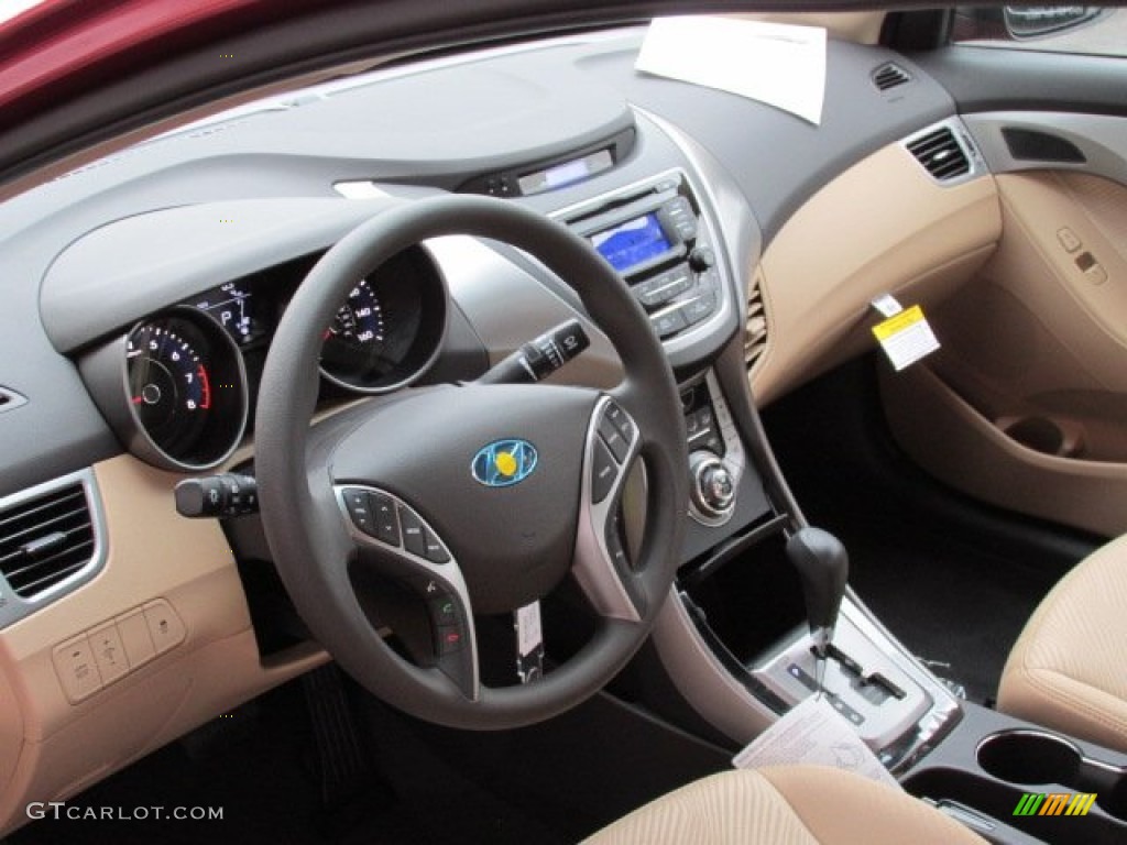 2013 Elantra GLS - Sparkling Ruby / Beige photo #5