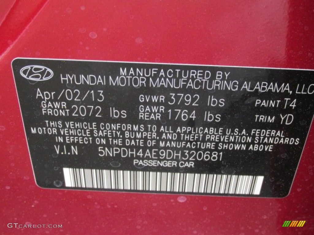 2013 Elantra GLS - Sparkling Ruby / Beige photo #10