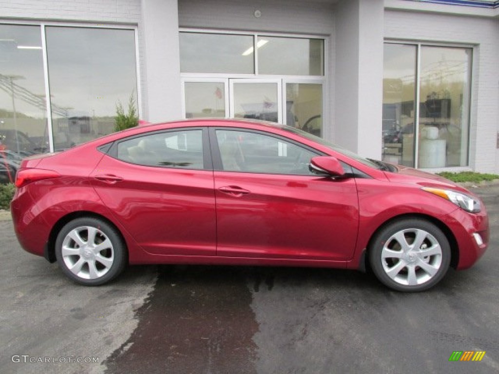 2013 Elantra Limited - Sparkling Ruby / Beige photo #2