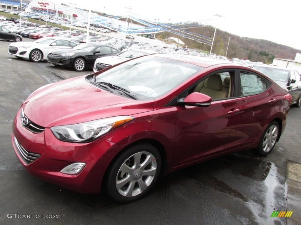2013 Elantra Limited - Sparkling Ruby / Beige photo #3