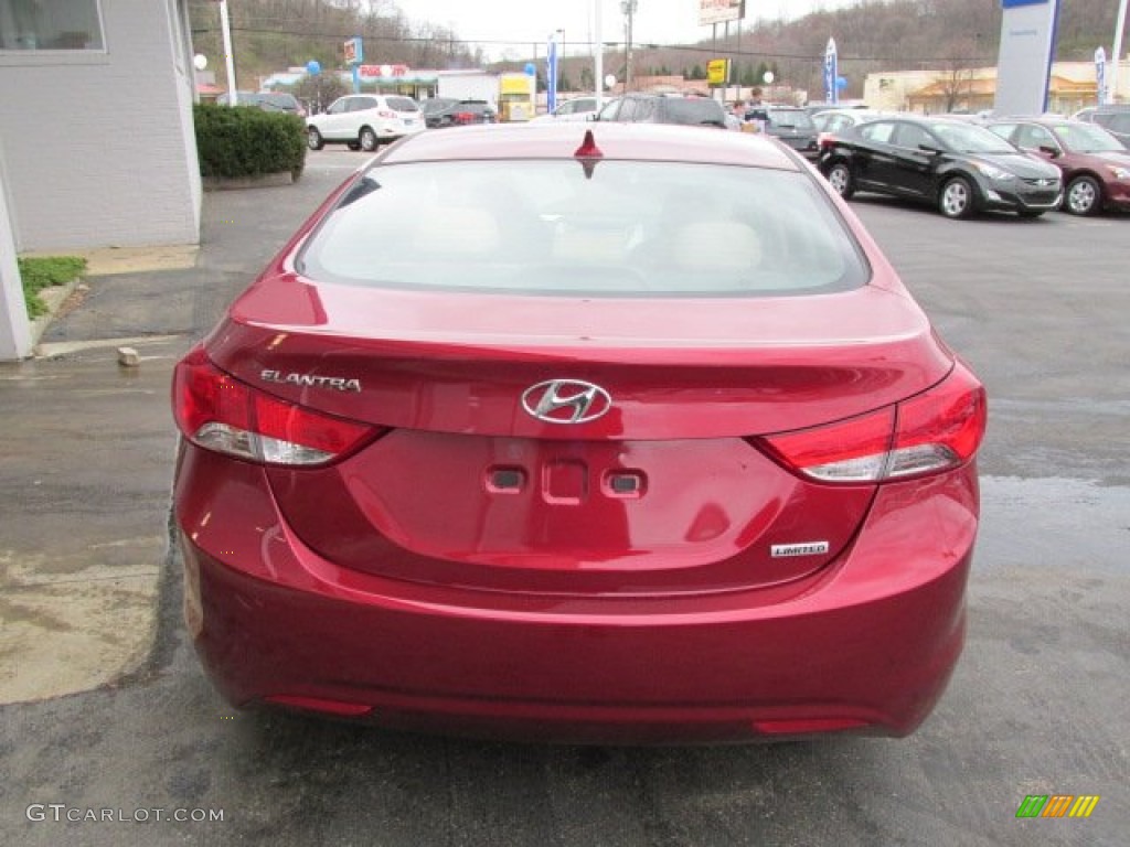 2013 Elantra Limited - Sparkling Ruby / Beige photo #4