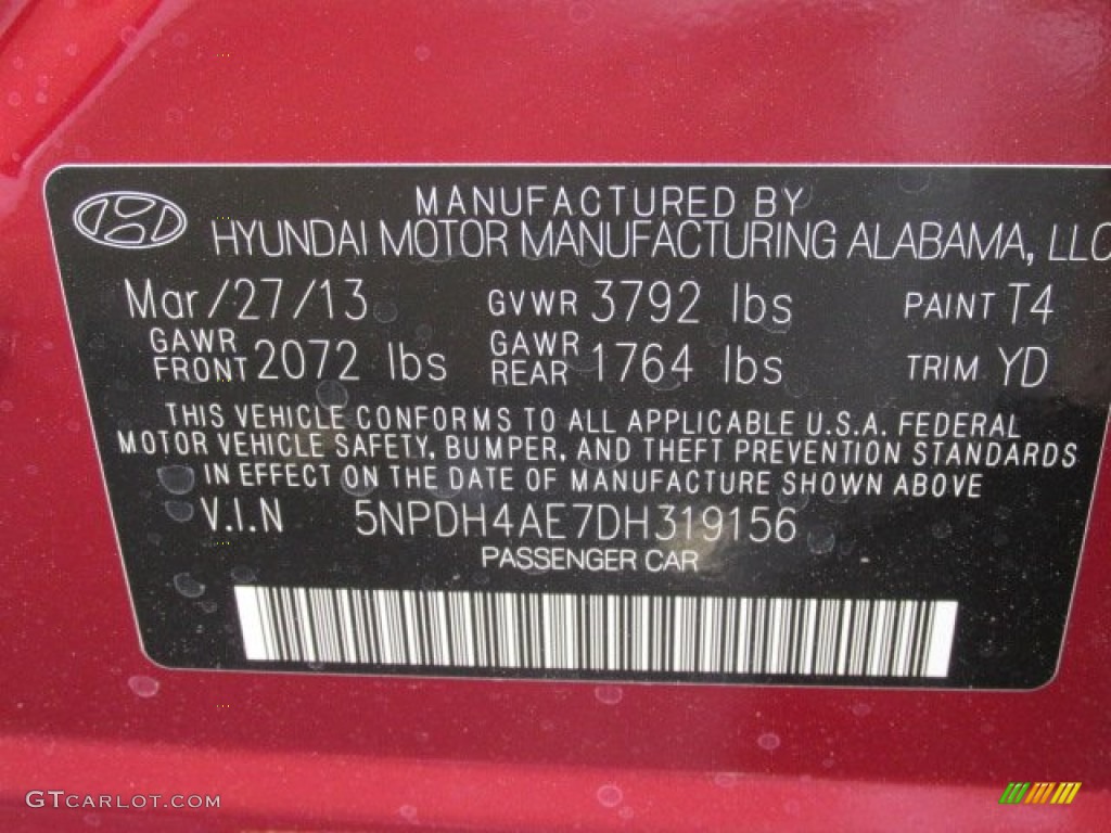 2013 Elantra Limited - Sparkling Ruby / Beige photo #10