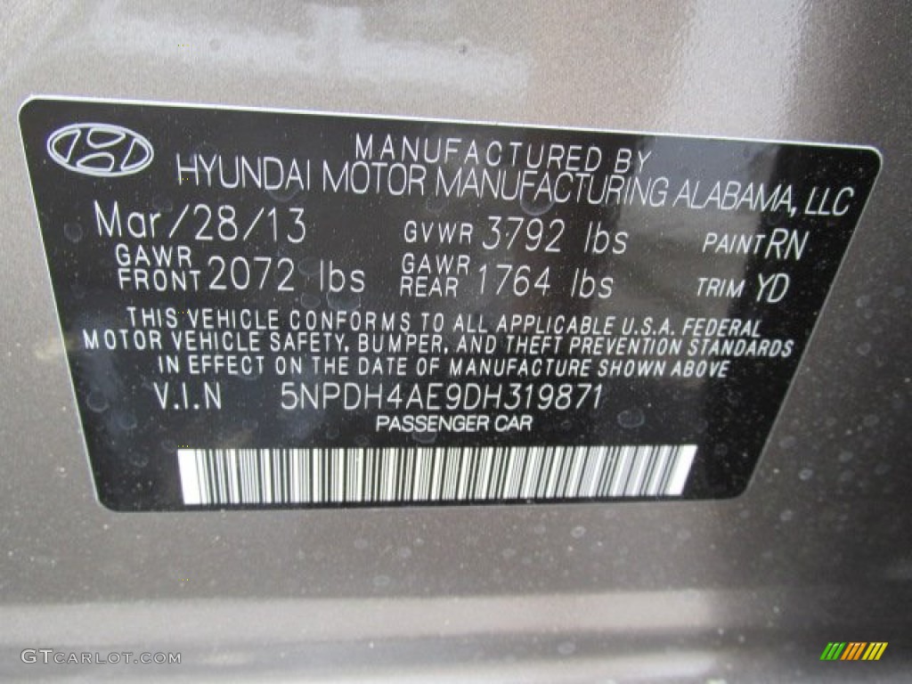 2013 Elantra GLS - Desert Bronze / Beige photo #10