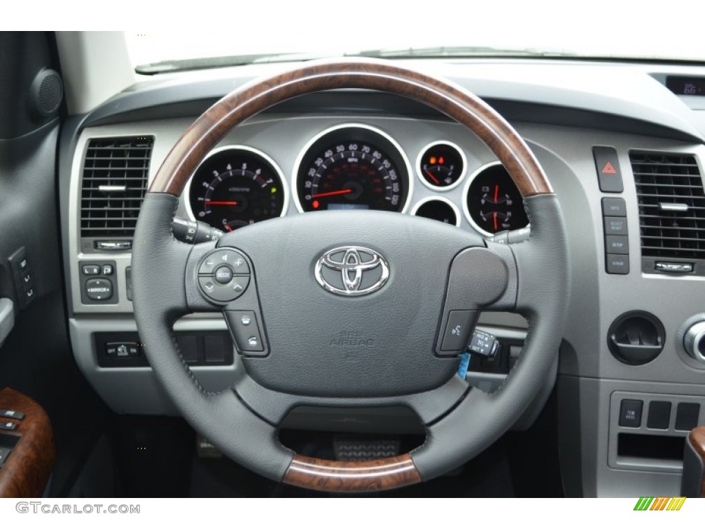 2013 Toyota Tundra Platinum CrewMax 4x4 Graphite Steering Wheel Photo #79832620
