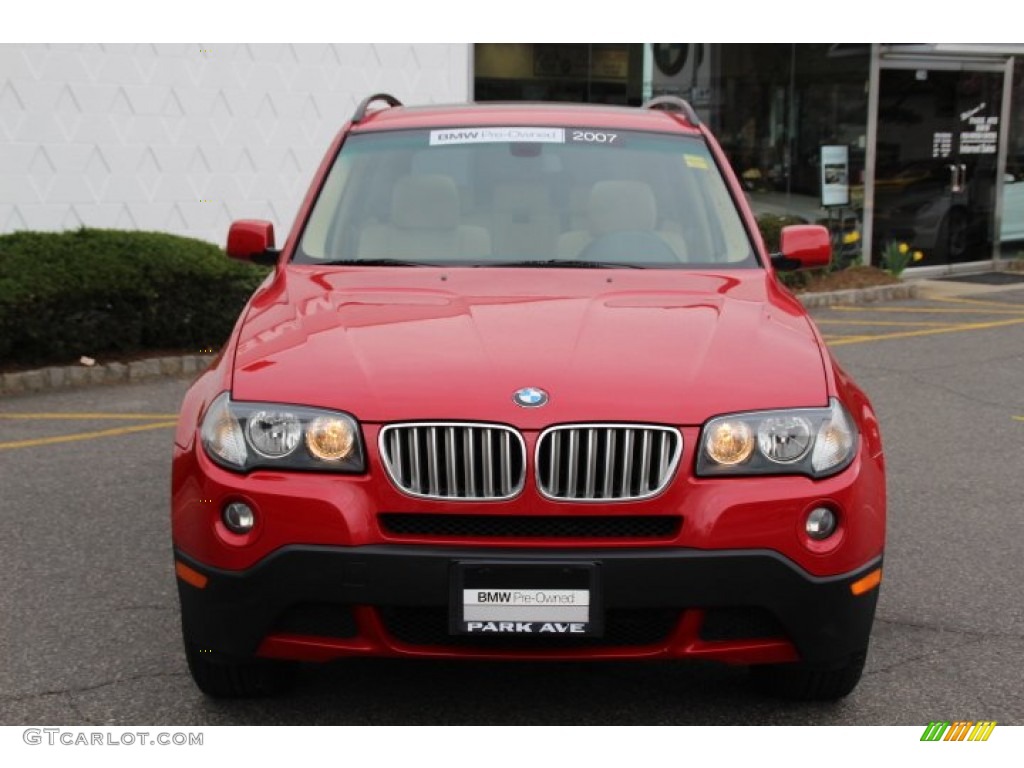 2007 X3 3.0si - Crimson Red / Sand Beige photo #2