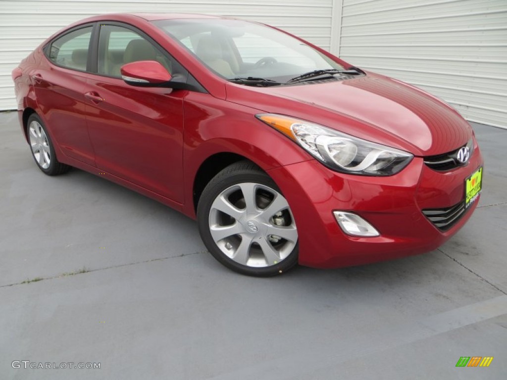 2013 Elantra Limited - Red Allure / Beige photo #2