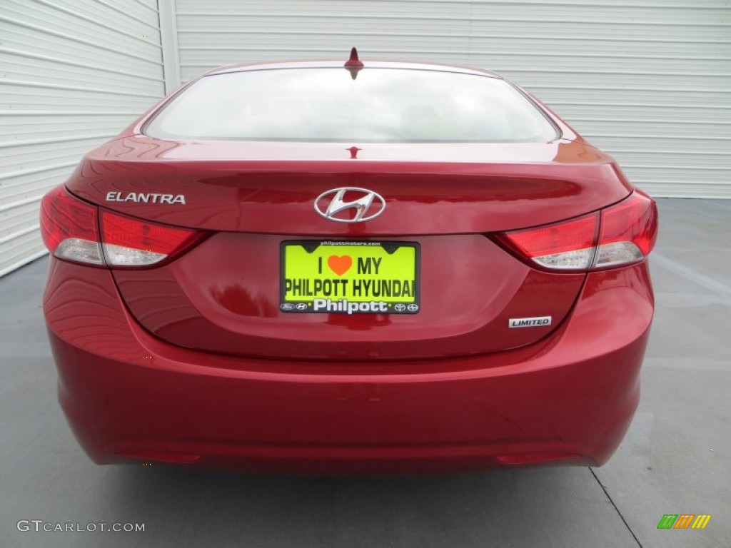 2013 Elantra Limited - Red Allure / Beige photo #5