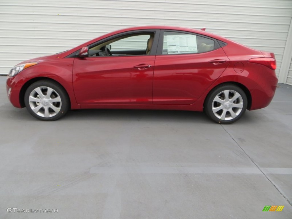 2013 Elantra Limited - Red Allure / Beige photo #6