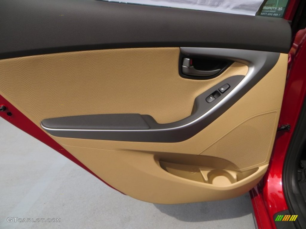 2013 Elantra Limited - Red Allure / Beige photo #18