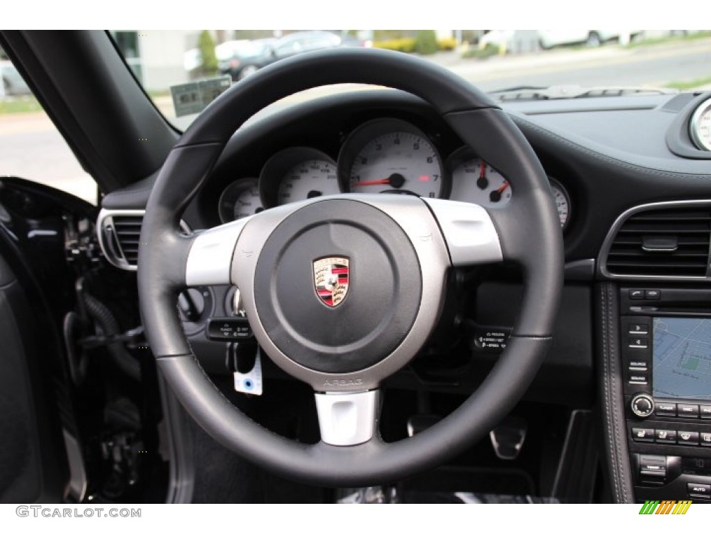 2009 Porsche 911 Carrera 4S Coupe Black Steering Wheel Photo #79834402