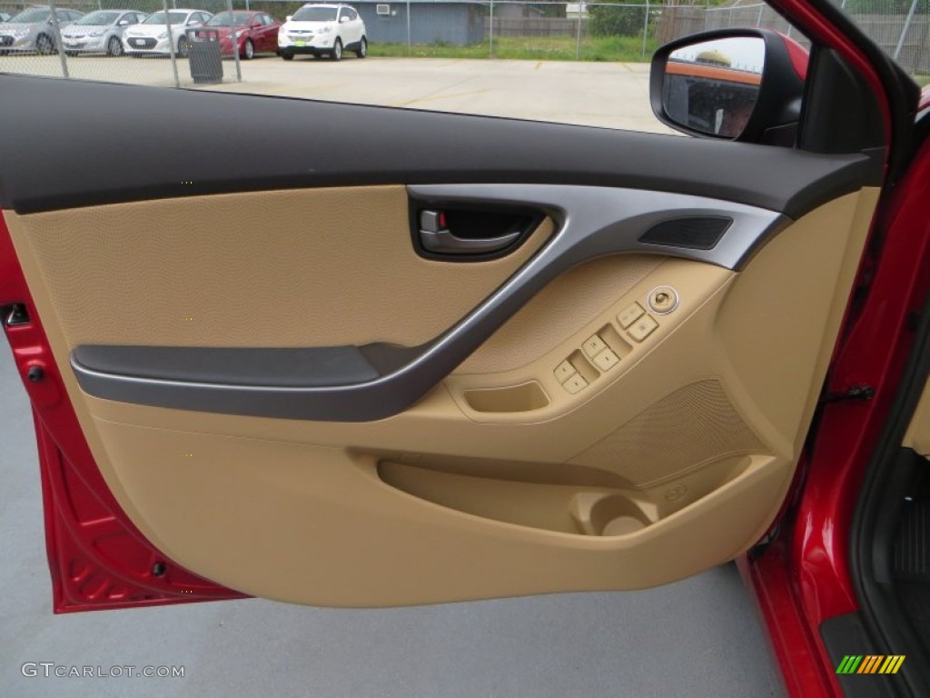 2013 Elantra Limited - Red Allure / Beige photo #21
