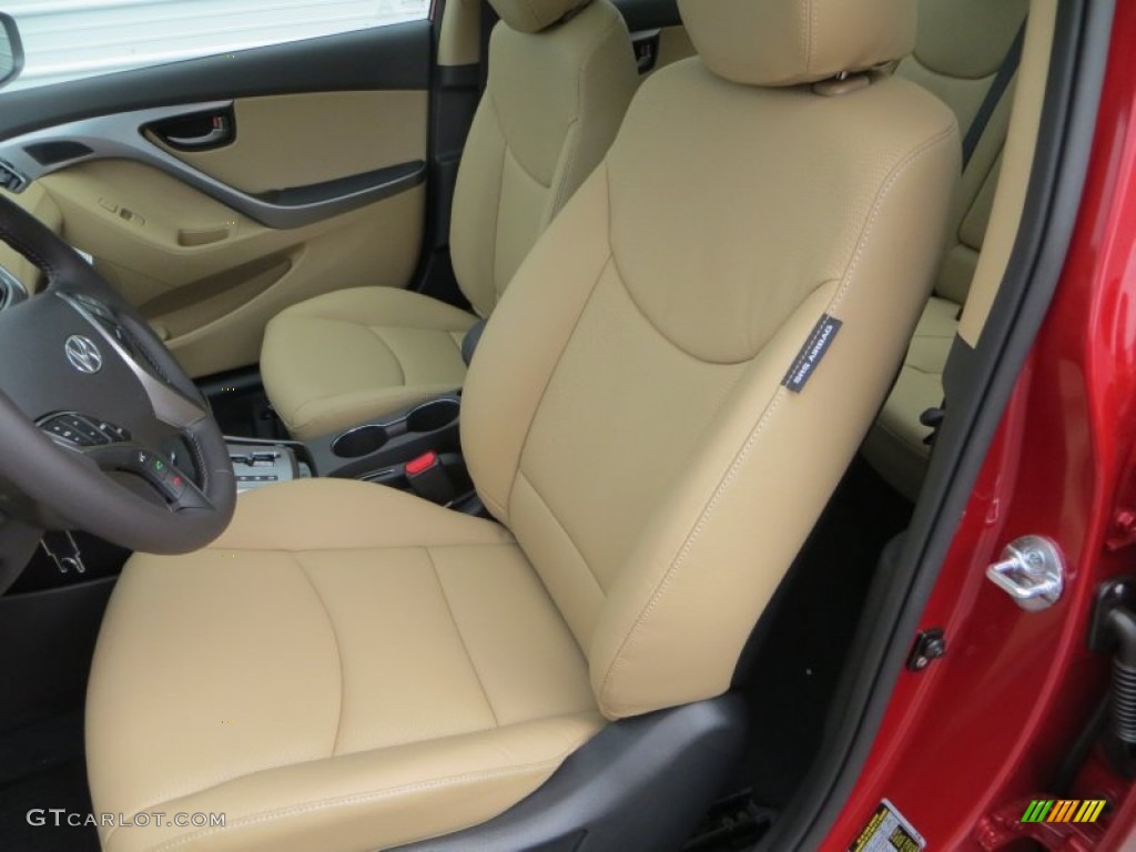 2013 Elantra Limited - Red Allure / Beige photo #23