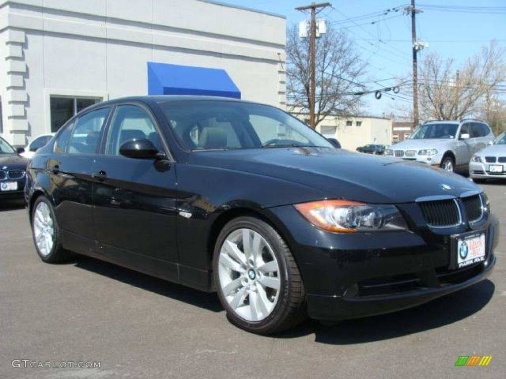 2008 3 Series 328i Sedan - Jet Black / Gray photo #2