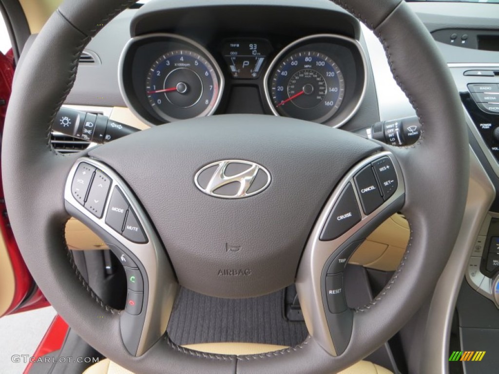2013 Elantra Limited - Red Allure / Beige photo #31