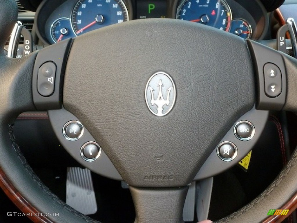 2013 Maserati Quattroporte S Nero Steering Wheel Photo #79835683