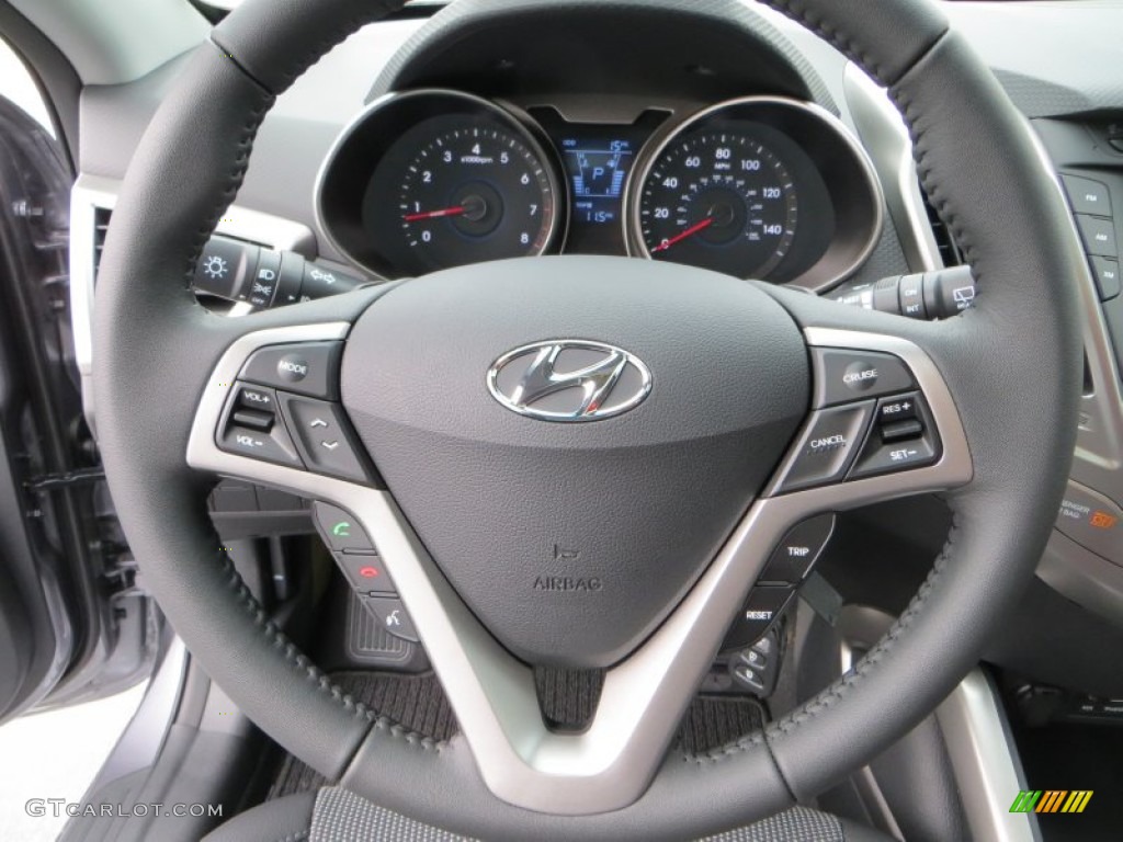 2013 Hyundai Veloster Standard Veloster Model Black Steering Wheel Photo #79836017