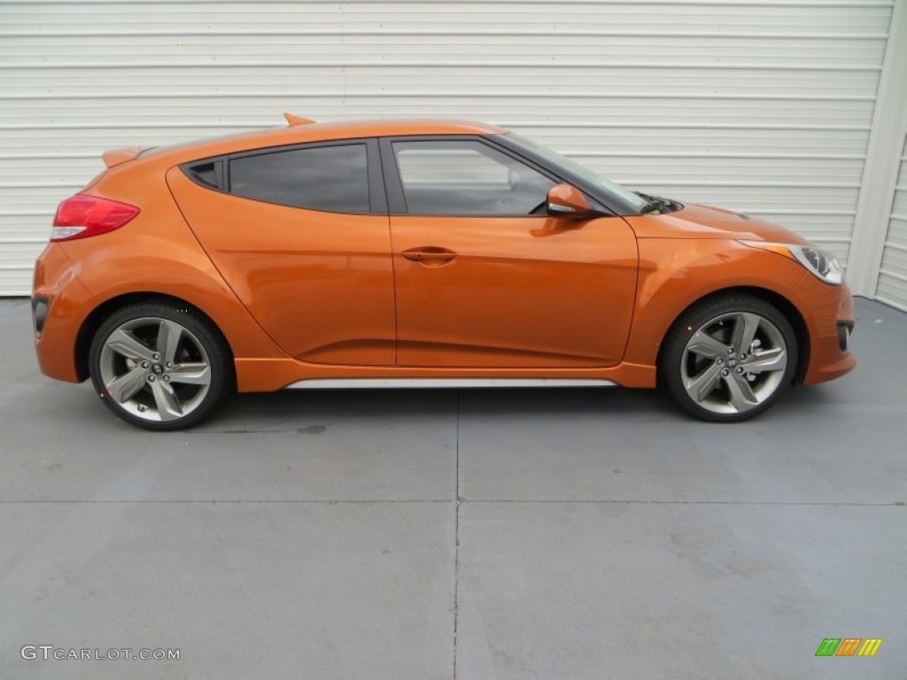 2013 Veloster Turbo - Vitamin C / Black photo #2