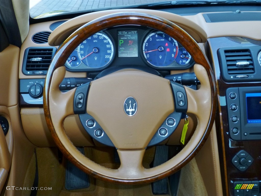 2007 Maserati Quattroporte Executive GT Cuoio Sella Steering Wheel Photo #79840279