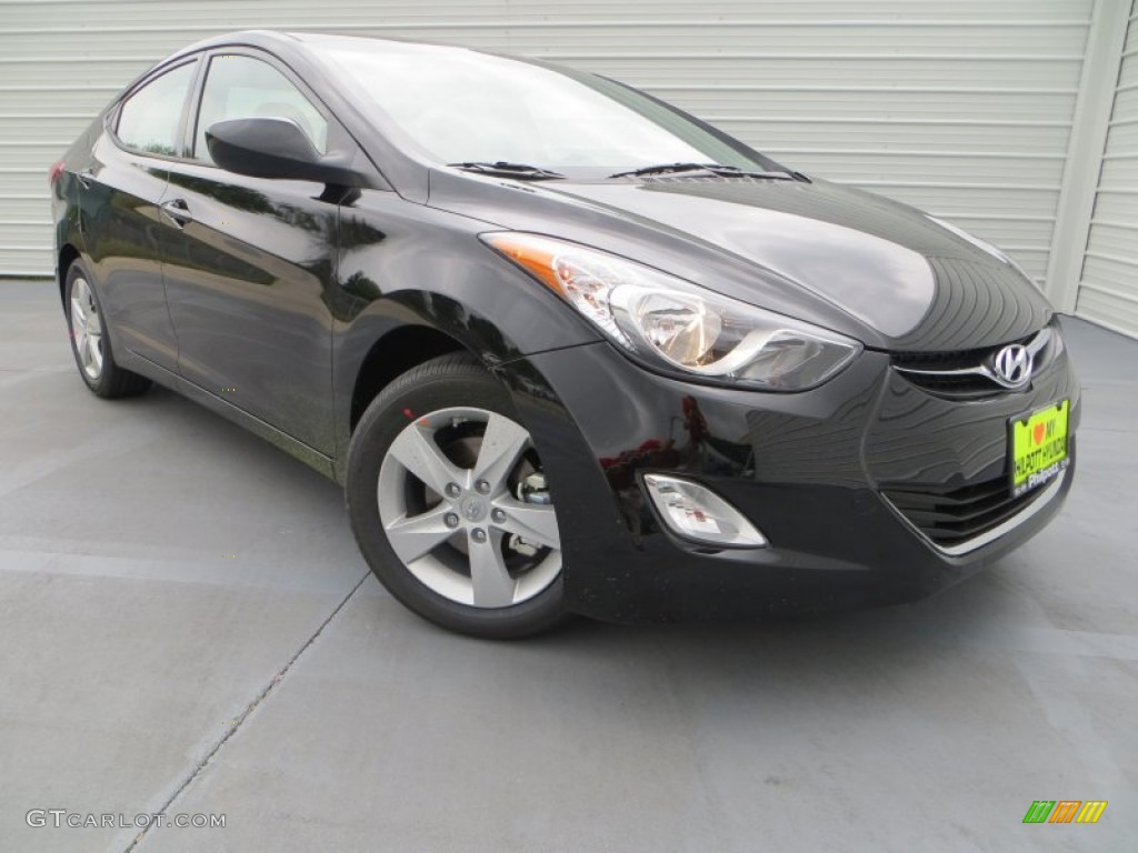 2013 Elantra GLS - Midnight Black / Gray photo #1