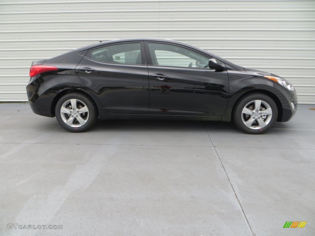 2013 Elantra GLS - Midnight Black / Gray photo #2