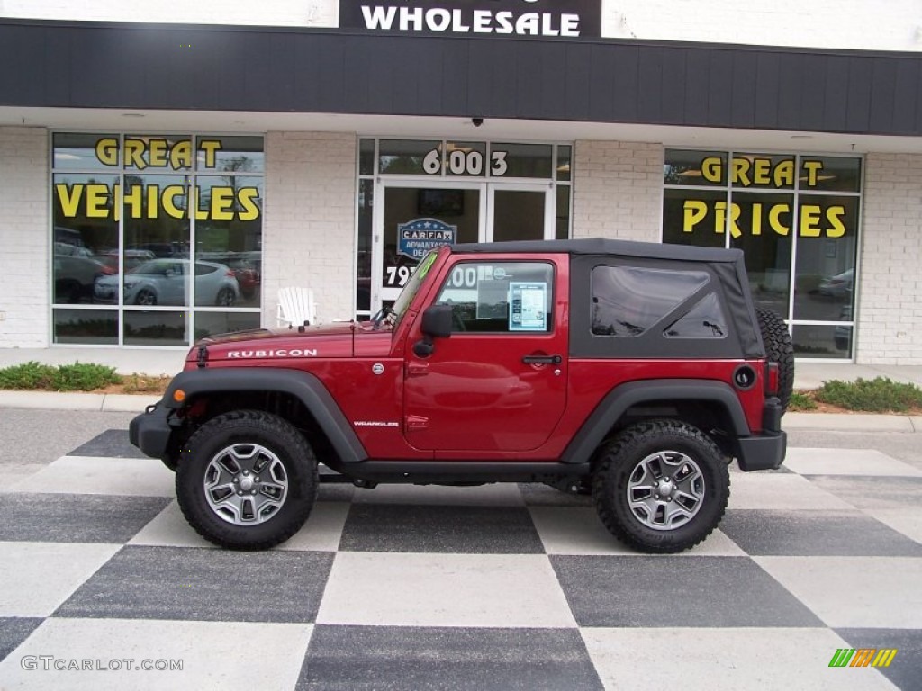 2013 Wrangler Rubicon 4x4 - Deep Cherry Red Crystal Pearl / Black photo #1