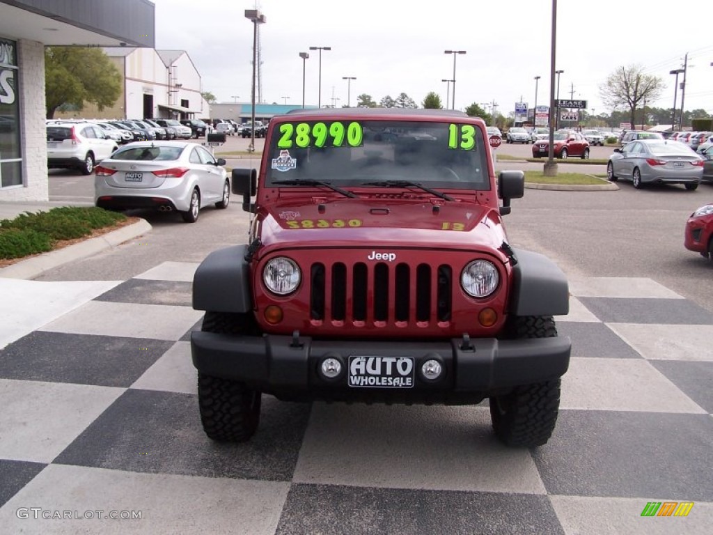 2013 Wrangler Rubicon 4x4 - Deep Cherry Red Crystal Pearl / Black photo #2