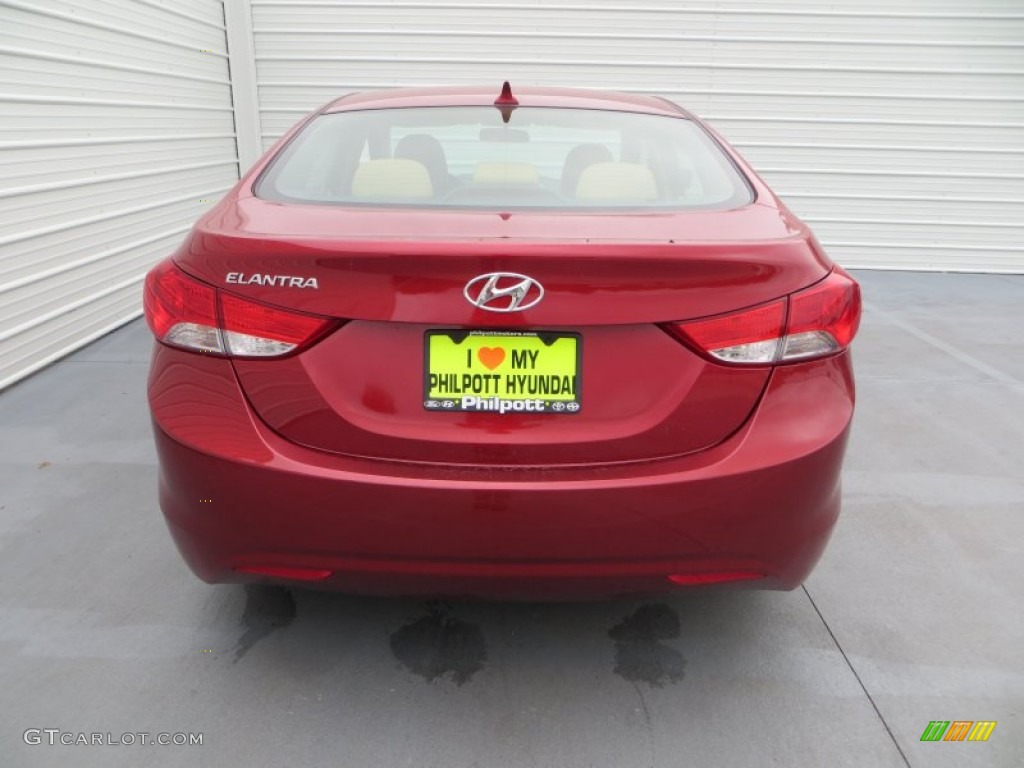 2013 Elantra GLS - Sparkling Ruby / Beige photo #4