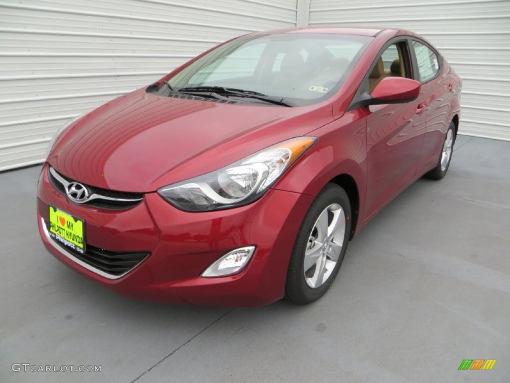 2013 Elantra GLS - Sparkling Ruby / Beige photo #6